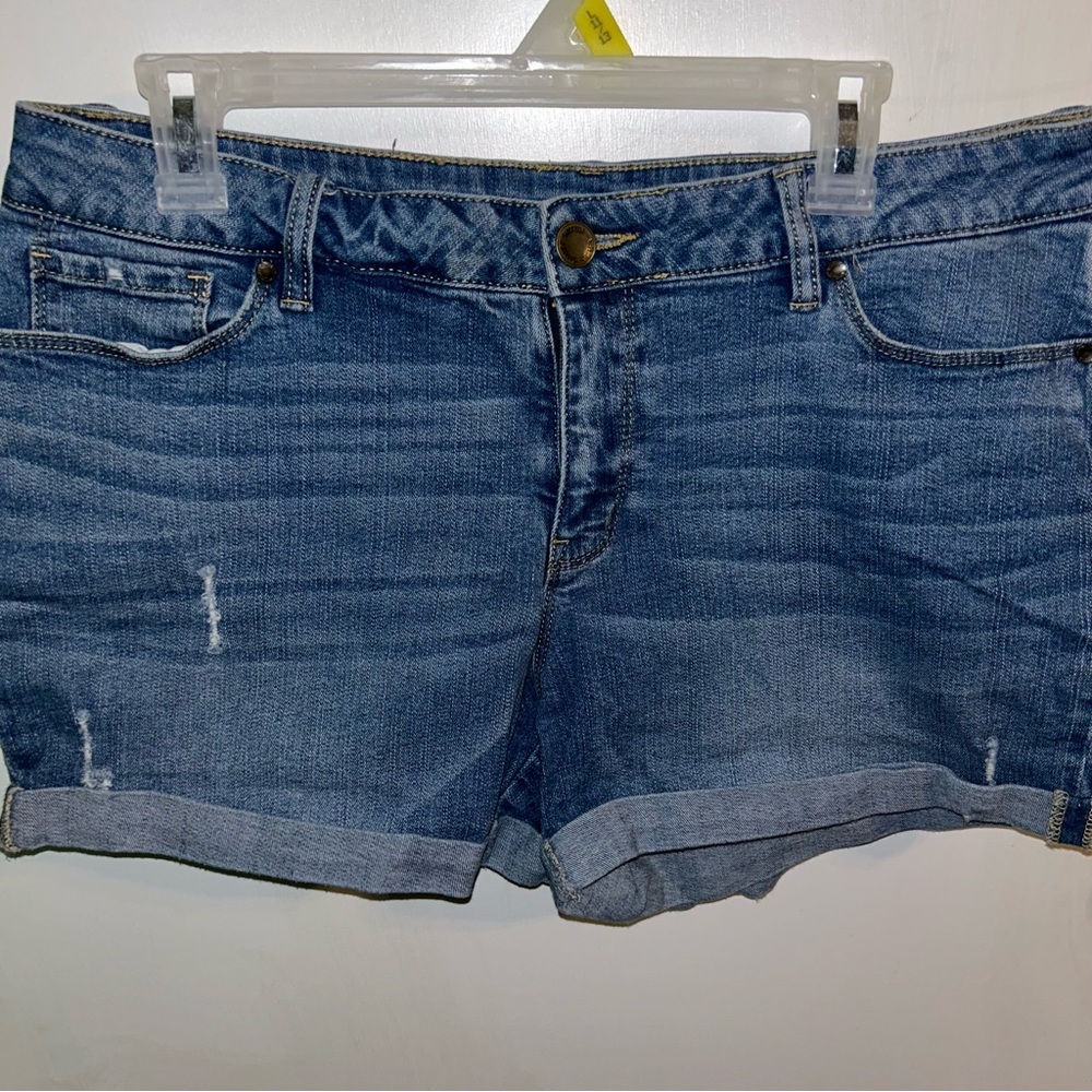 a.n.a Blue Jean Shorts with Rolled Hems